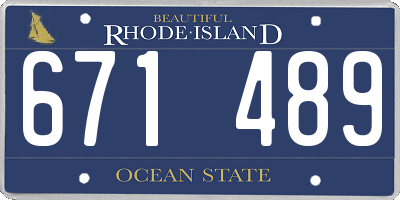 RI license plate 671489