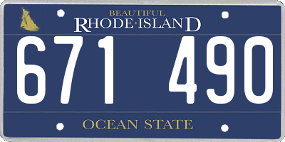 RI license plate 671490