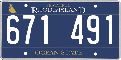RI license plate 671491