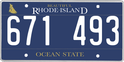 RI license plate 671493