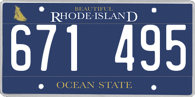 RI license plate 671495