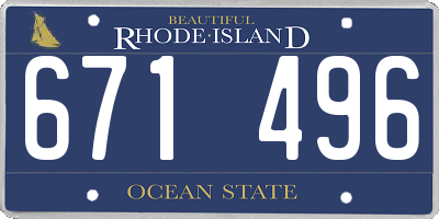 RI license plate 671496