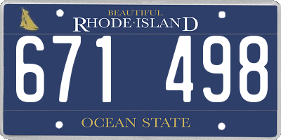 RI license plate 671498