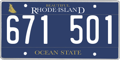 RI license plate 671501