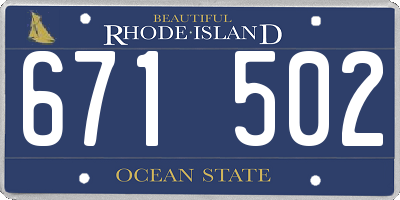 RI license plate 671502