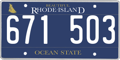 RI license plate 671503
