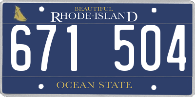 RI license plate 671504