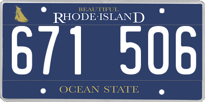 RI license plate 671506