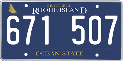 RI license plate 671507