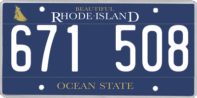 RI license plate 671508