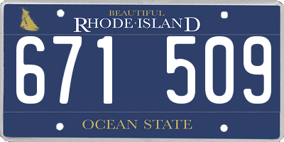 RI license plate 671509