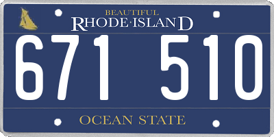 RI license plate 671510