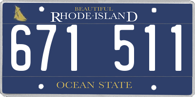 RI license plate 671511