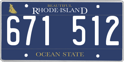 RI license plate 671512
