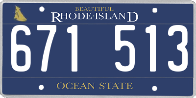 RI license plate 671513