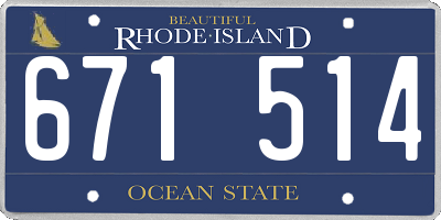 RI license plate 671514
