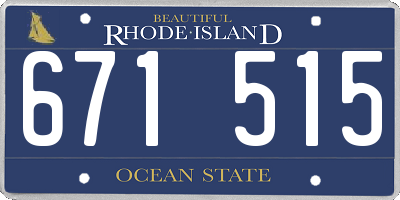 RI license plate 671515