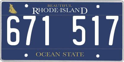 RI license plate 671517
