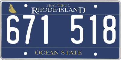 RI license plate 671518