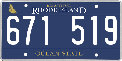 RI license plate 671519