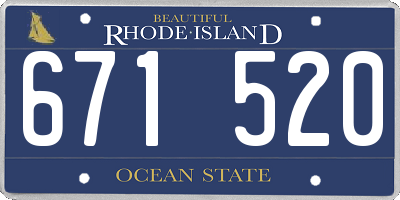 RI license plate 671520