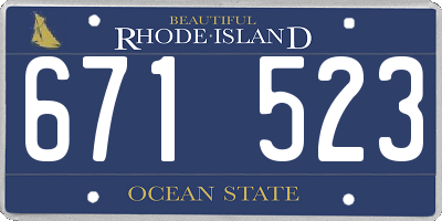 RI license plate 671523