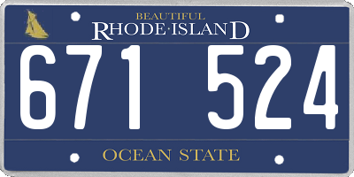 RI license plate 671524