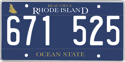 RI license plate 671525