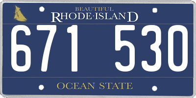 RI license plate 671530