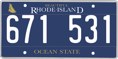 RI license plate 671531