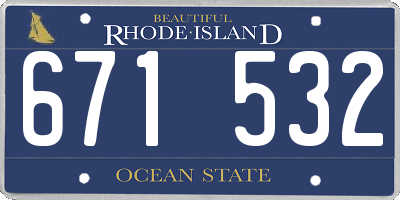 RI license plate 671532