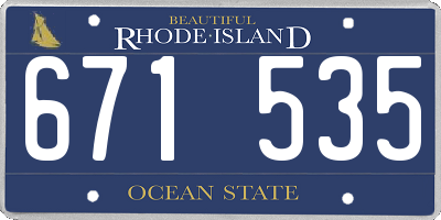 RI license plate 671535