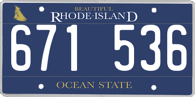 RI license plate 671536