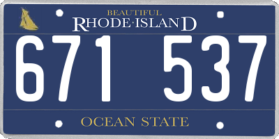 RI license plate 671537