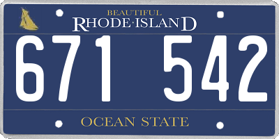 RI license plate 671542