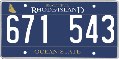 RI license plate 671543