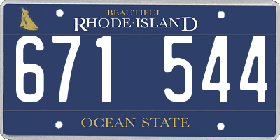 RI license plate 671544