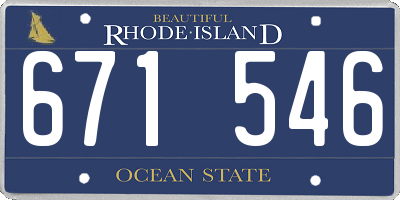 RI license plate 671546