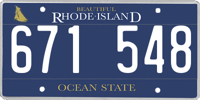 RI license plate 671548
