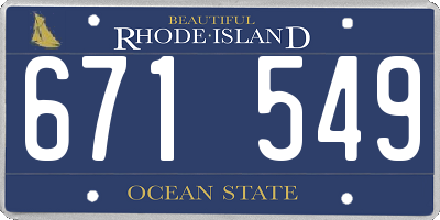 RI license plate 671549