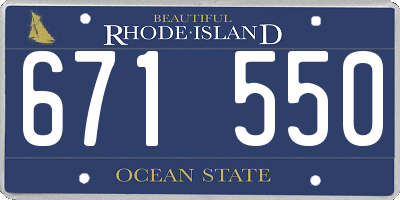 RI license plate 671550