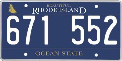 RI license plate 671552