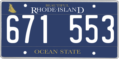 RI license plate 671553