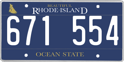 RI license plate 671554