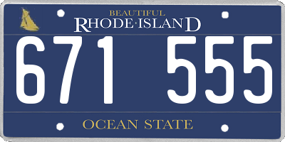 RI license plate 671555
