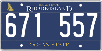 RI license plate 671557