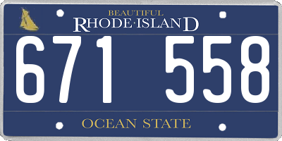 RI license plate 671558