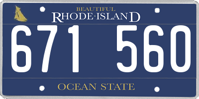 RI license plate 671560