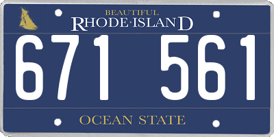 RI license plate 671561