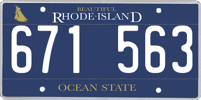 RI license plate 671563